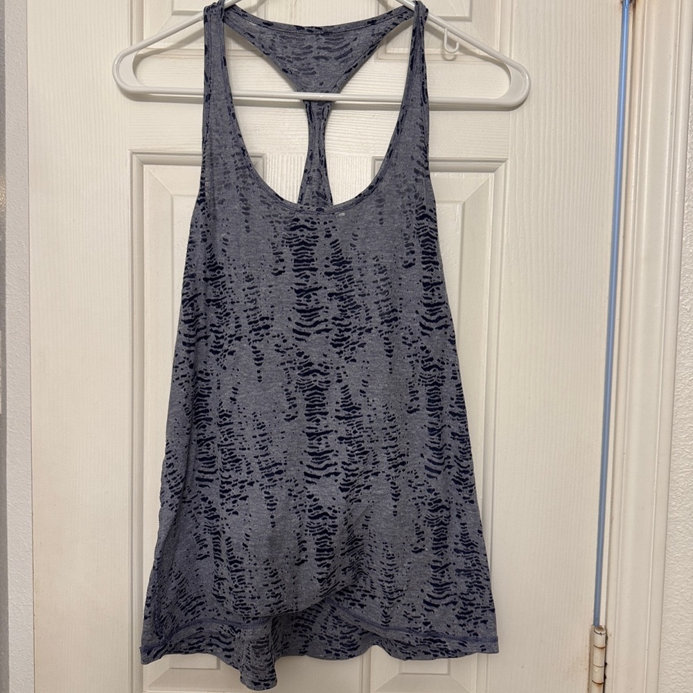 Gray Backless Sleeveless Tank Top with Relaxed Fit